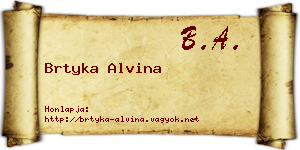 Brtyka Alvina névjegykártya